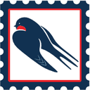 Latin Canada — swallow enclosed in a postage stamp