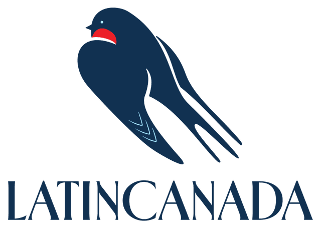 Latin Canada — swallow enclosed in a postage stamp